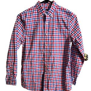 Vineyard Vines Boys sz Medium (12-14) Button Down Whale Shirt Plaid